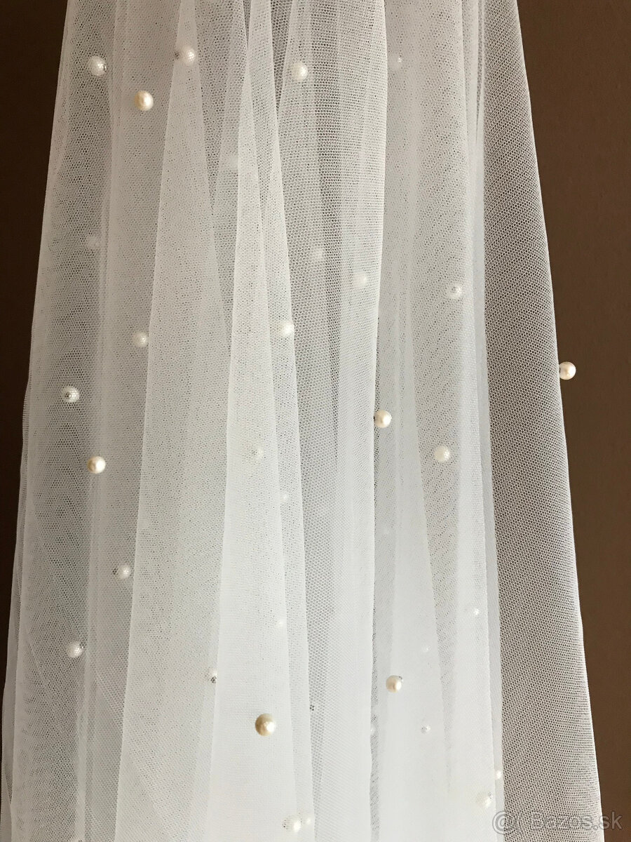 Svadobný závoj s perličkami - 2