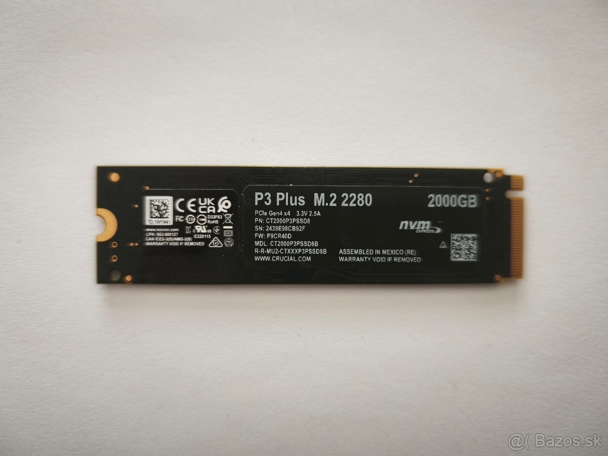 Crucial P3 Plus 2TB, M.2 2280, NVMe - 2