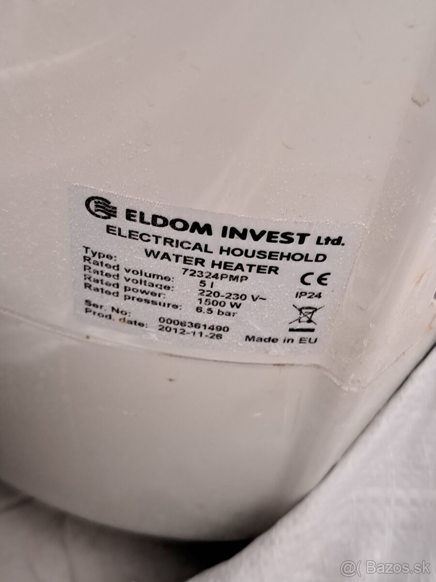 Malý 5l elektrický ohrievač vody Eldom / Q-termo (pod drez) - 2