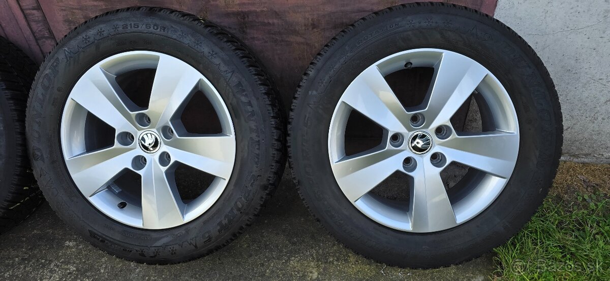 5x112,r16,ŠKODA,6,5Jx16,et41-215/60-Dunlop-2022-5,2mm - 2