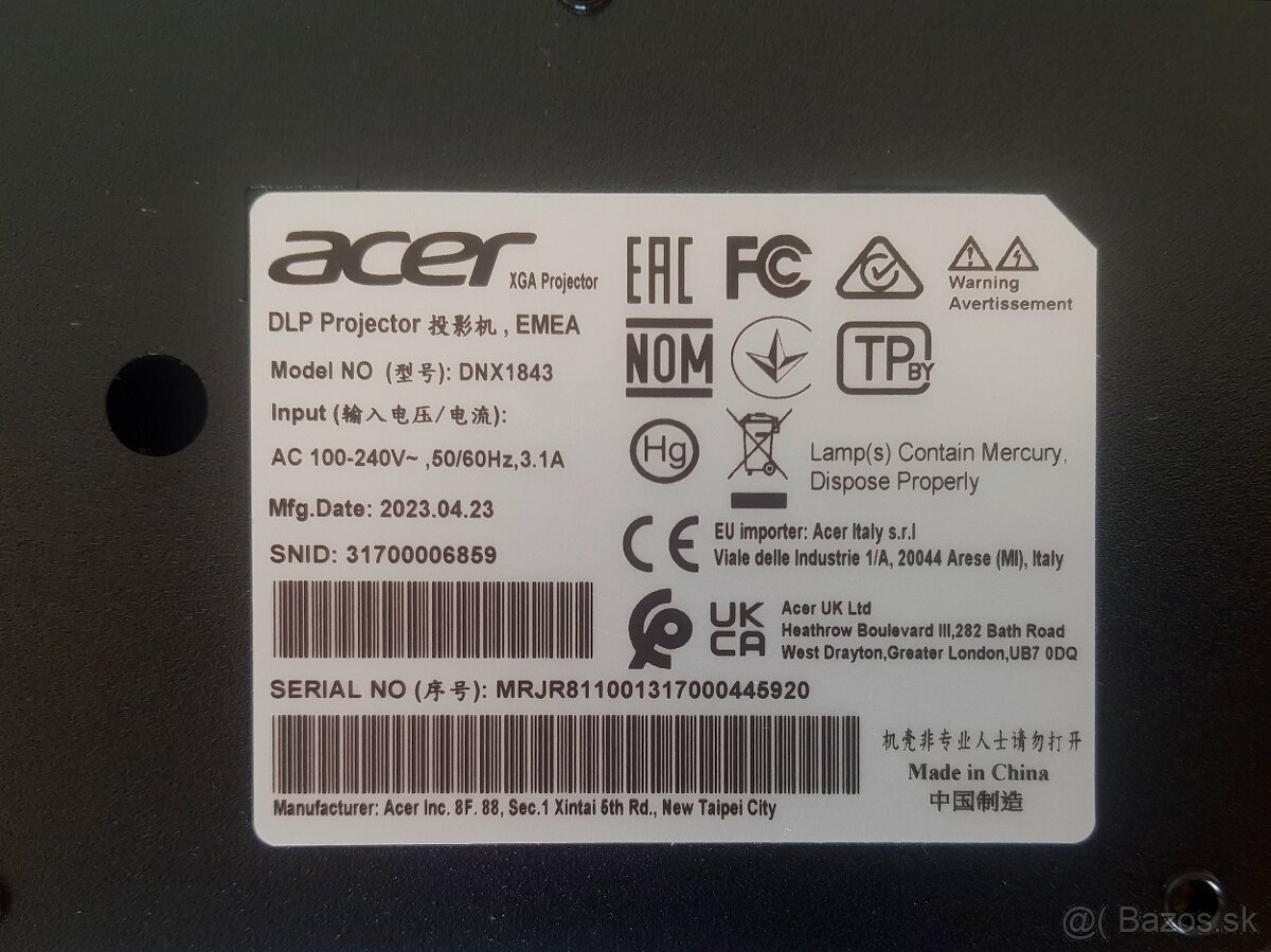 projektor Acer DNX1843 - 2