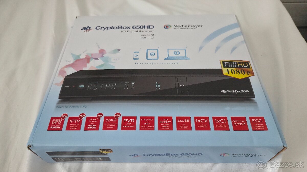Predám setobox AB Cryptobox 650HD - 2