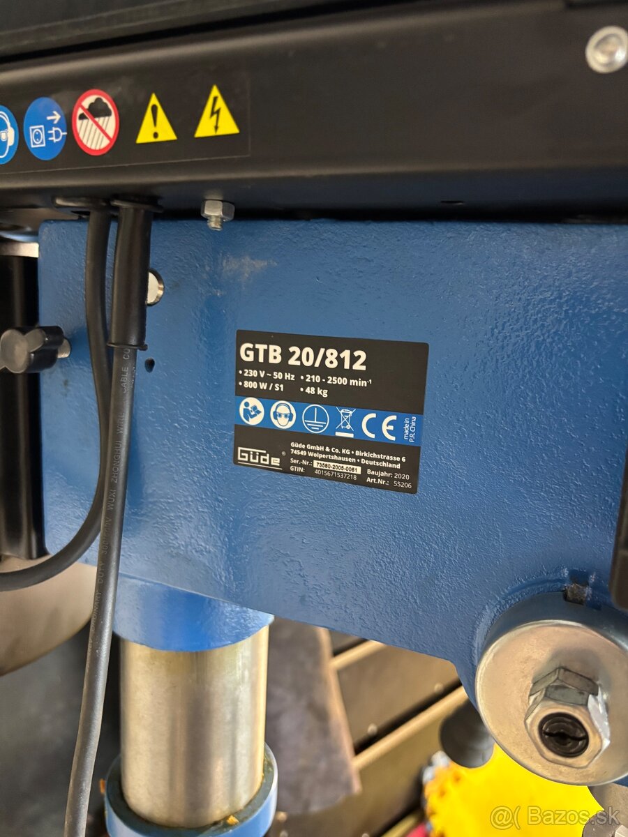 Predám stolovú vŕtačku Güde GTB 20/81 - 2