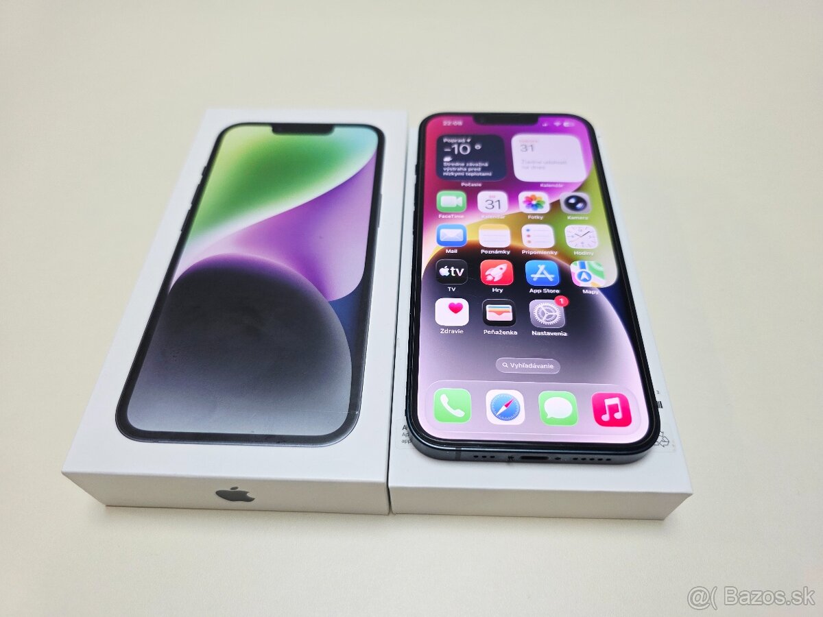 Predám Apple iPhone 14 128gb MIDNIGHT BATERKA 100% - 2