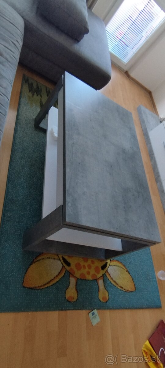 Konferenčný stolík mramor / biela - 2