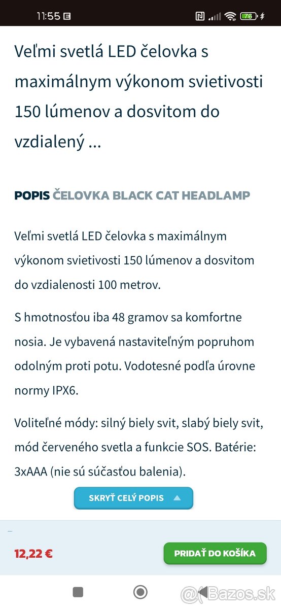 Čelovka Black Cat - 2