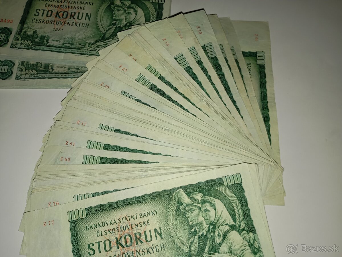 BANKOVKY 100 KUSŮ 100 KČS 1961, JEN VZÁCNÉ SÉRIE - 2