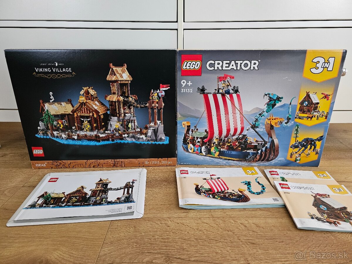 LEGO Ideas 21343 a LEGO Creator 31132 Vikingská loď a morský - 2