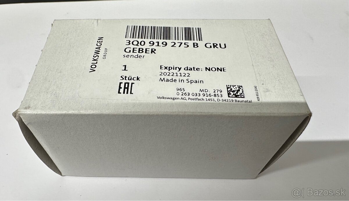 ZADNÝ PARKOVACÍ SENZOR KODIAQ SKODA 3Q0919275B - 2