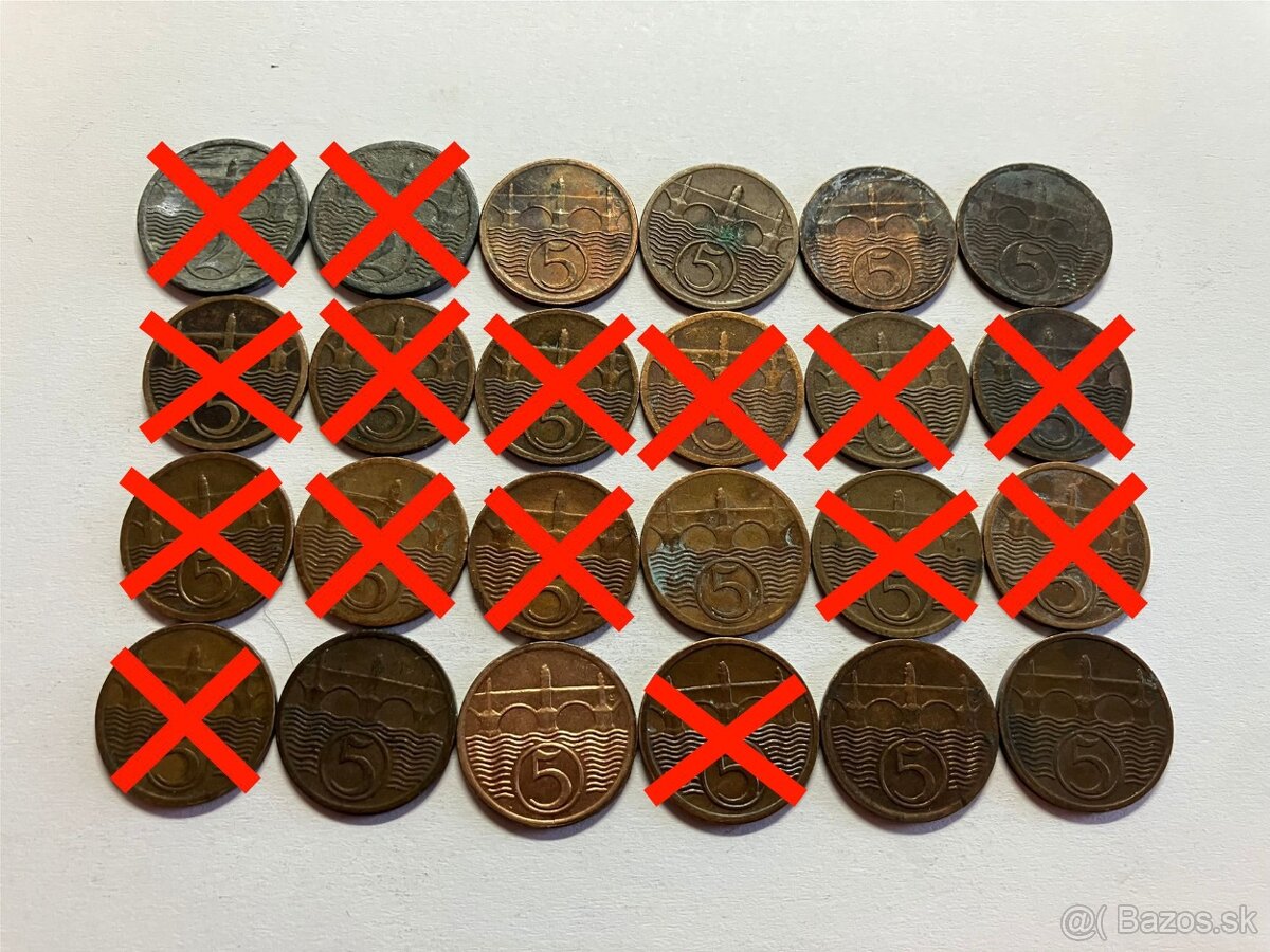 Československo 1918 - 1960 ČSR mince v obyčajnom stave - 2