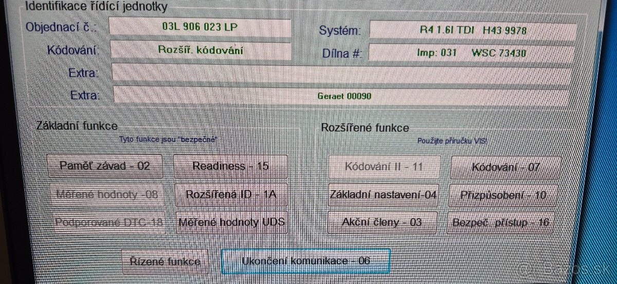 riadaca jednotka 1.6TDI SIMOS PCR2.1 OCTAVIA 2 - 2