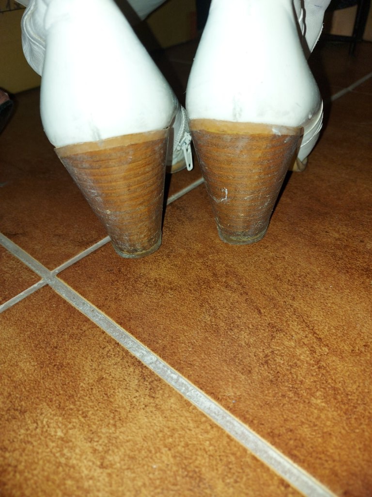 biele čižmy, koža, vel 36 - 2