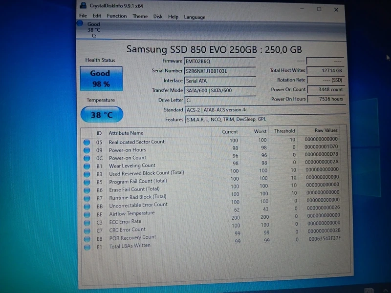 2.5" SSD Samsung 850 EVO - 250GB - 2