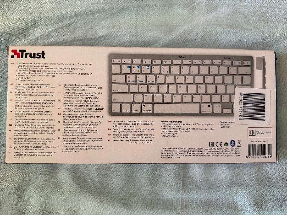Predam Novú klavesnicu TRUST Wireless Bluetooth - 2