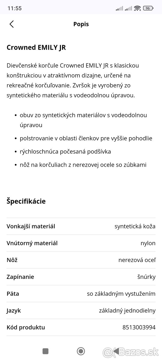 Detské krasokorčuliarske korčule, veľkosť 30 - 2