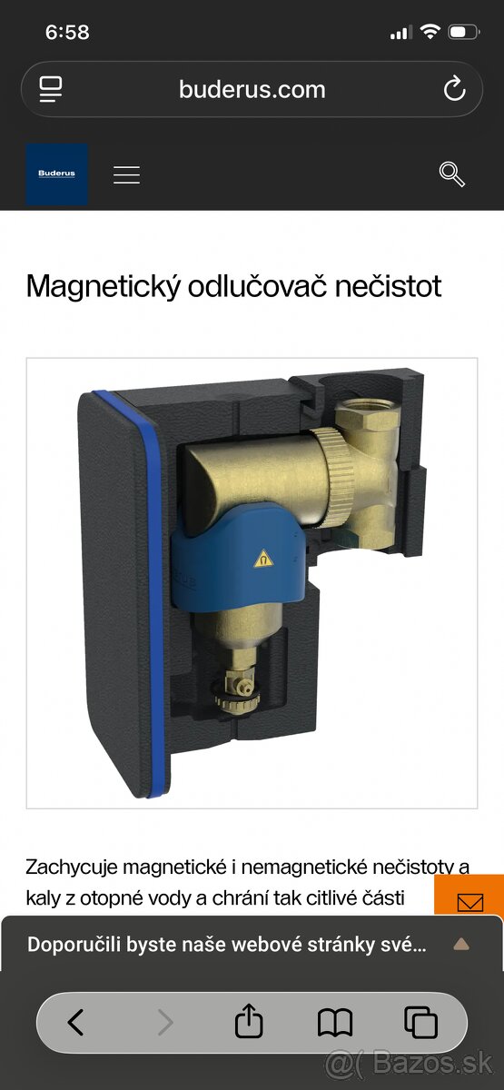 Buderus magneticky odlucovac uplne novy - 2