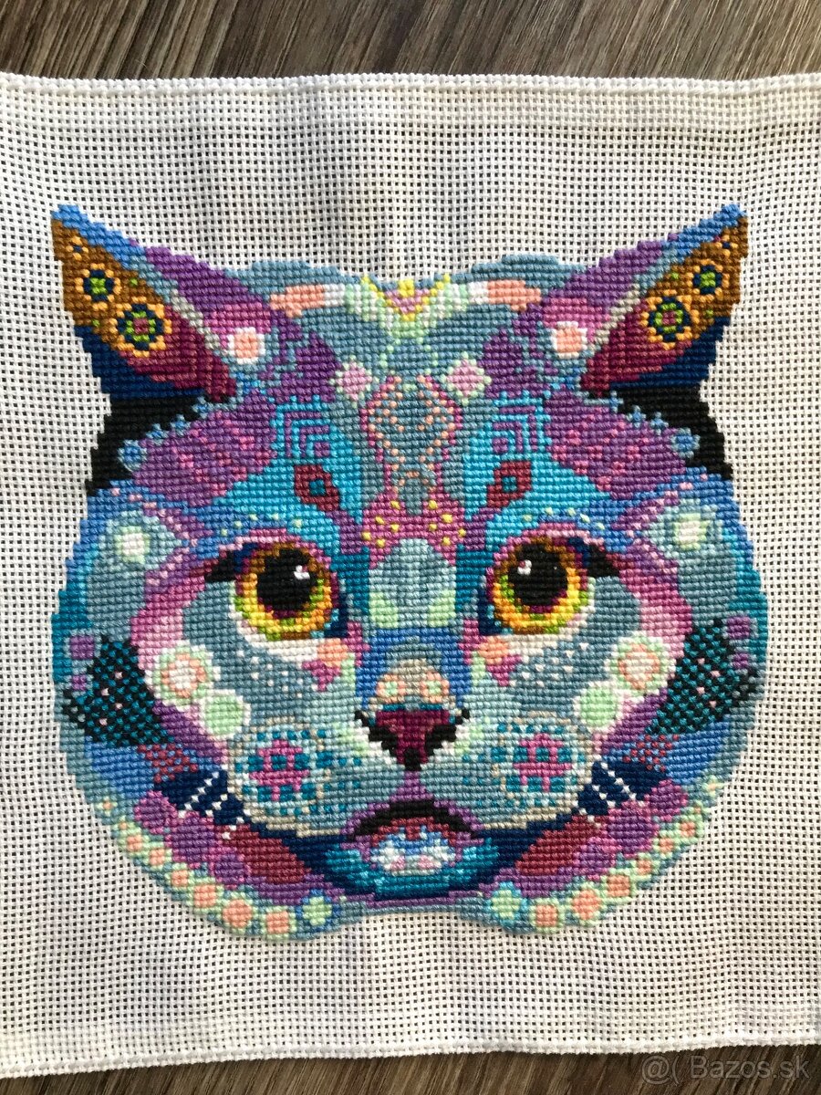 Vyšívaný obraz Britska mačka - 2