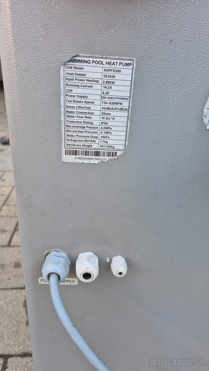 Predam tepelne čerpadlo bazenove brilix 18kw - 2