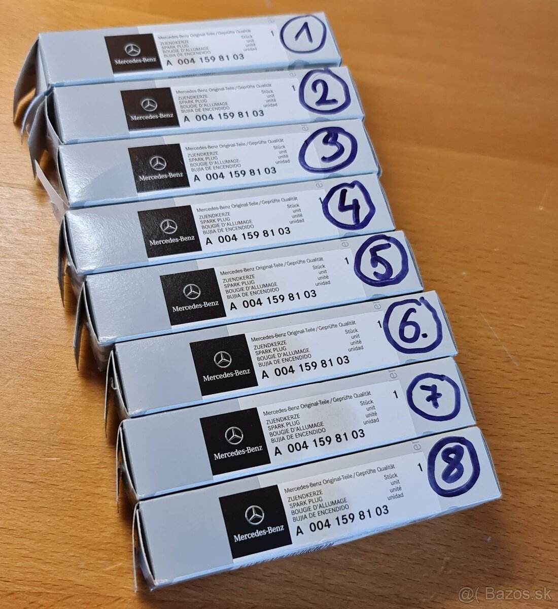 Sada 8 Originálnych Mercedes Sviečok č. dielu A004159810 - 2