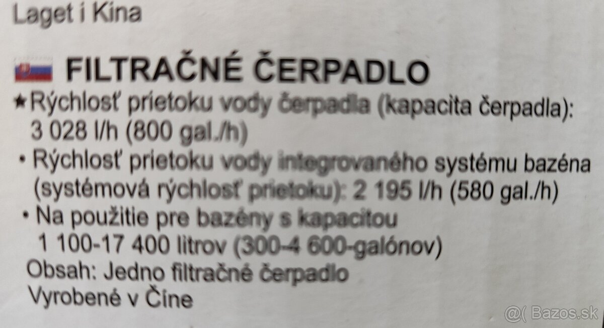 Filtračné čerpadlo k bazenu - 2
