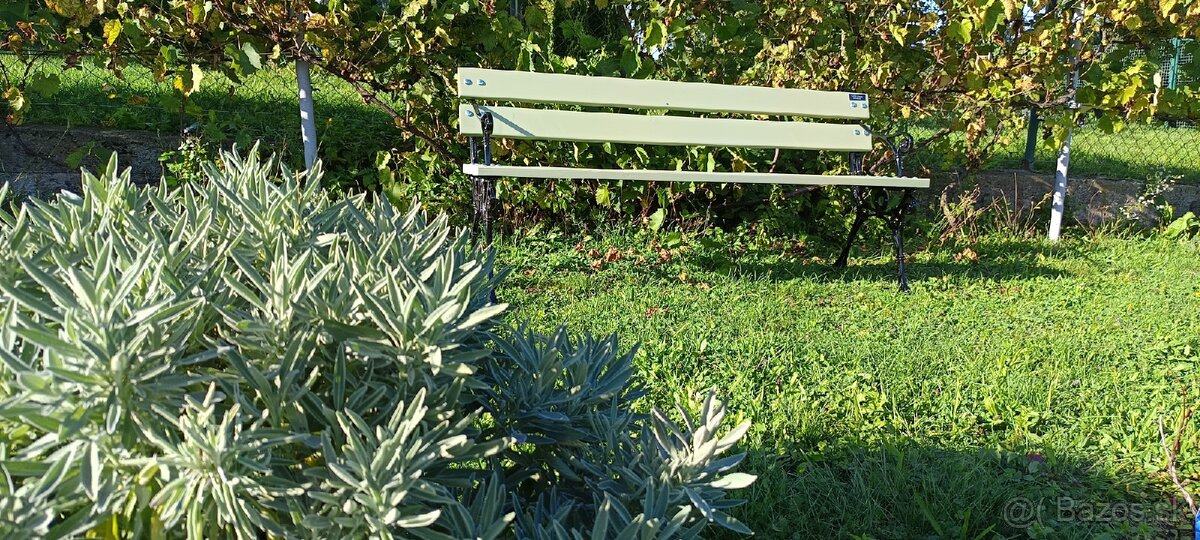 Retro záhradná lavička Green - 2