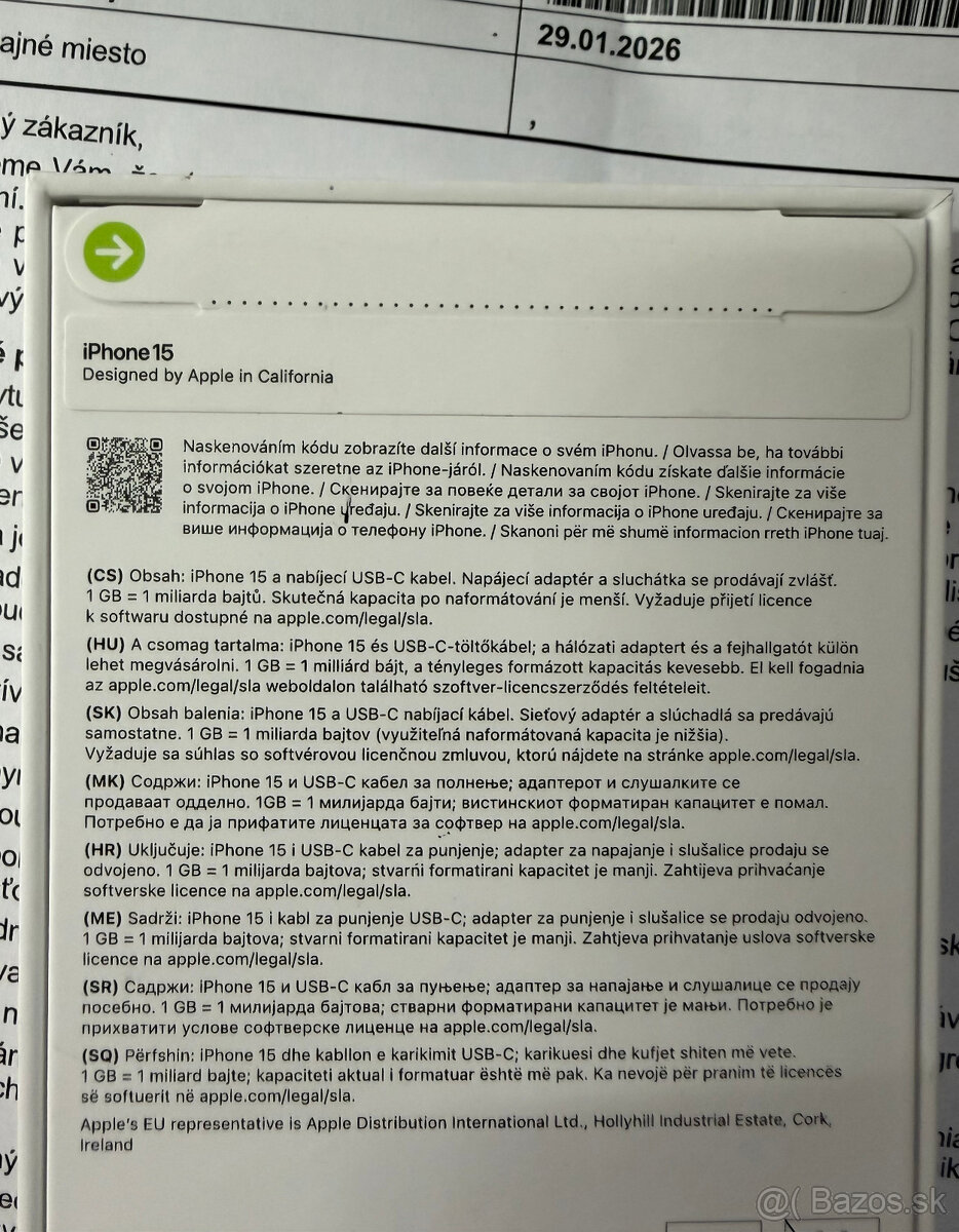 Apple iPhone 15 128GB nerozbalený - 2