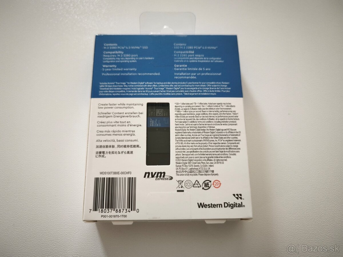 Western Digital Blue SN580 1TB, M.2 2280, NVMe v záruke - 2