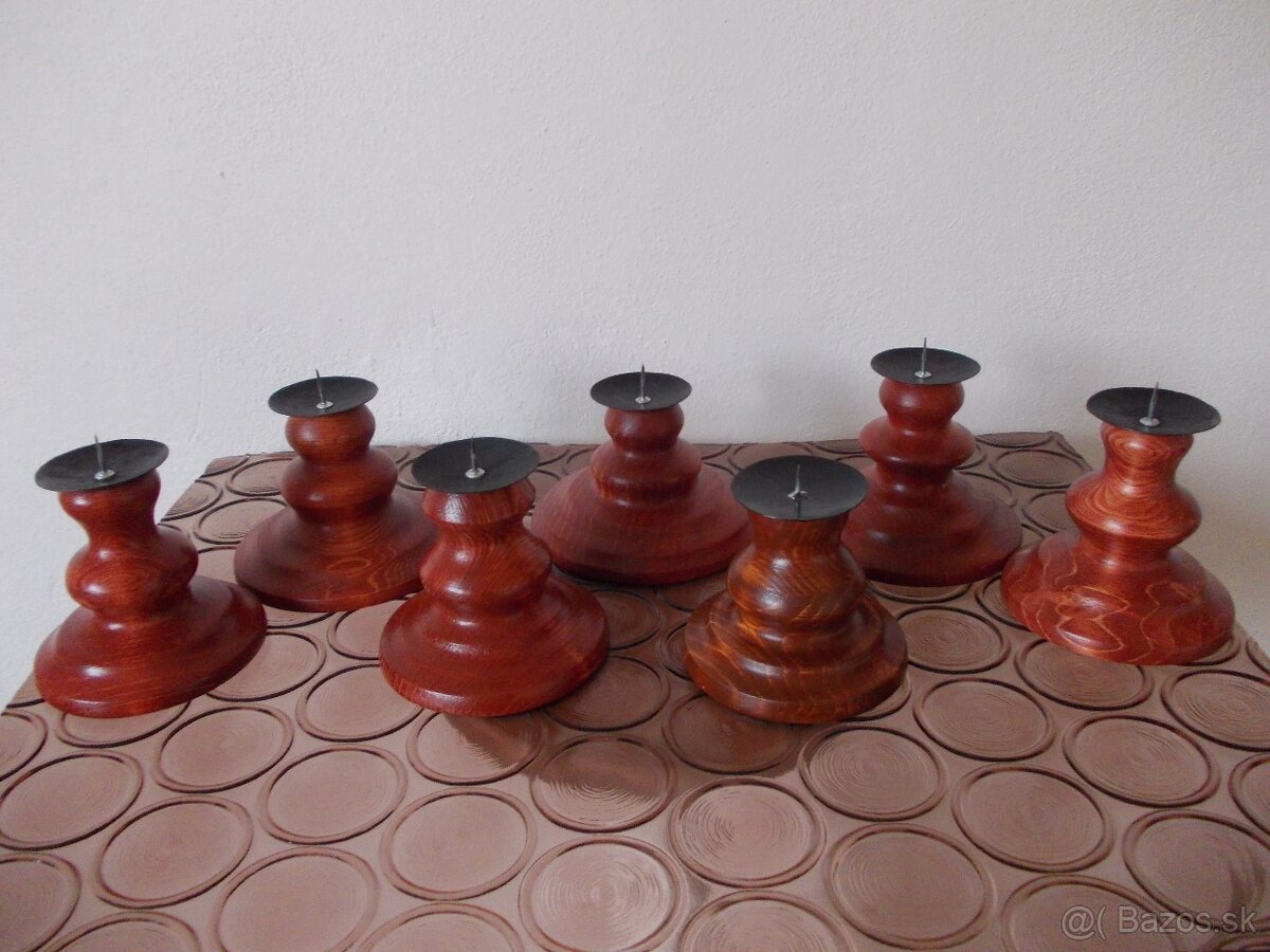 Drevený svietnik - hnedý - morený - 2
