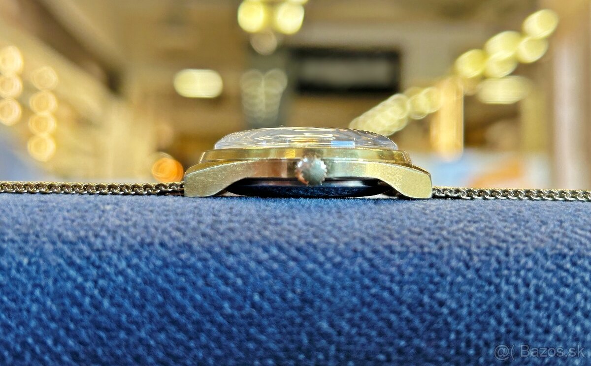 Československé mechanické vintage pánske hodinky PRIM Zlaté - 2