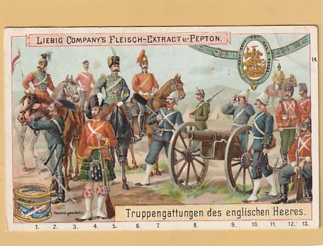 Vojenské litografie 1885 reklama 6 ks - 2