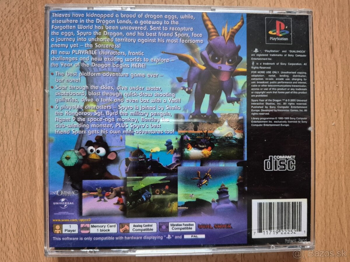 Predám hru na PS1 Spyro :Year of the Dragon - 2