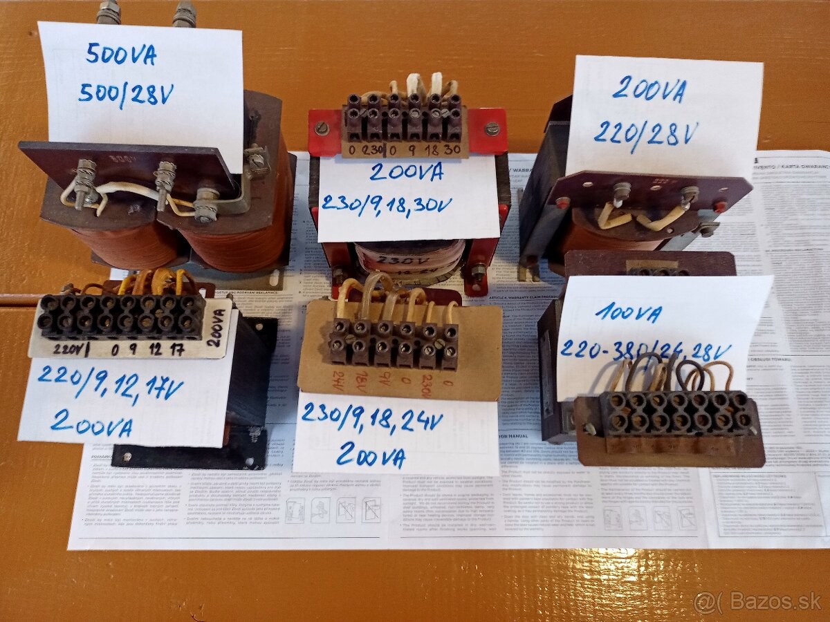 Predám rôzne druhy transformátorov. - 2