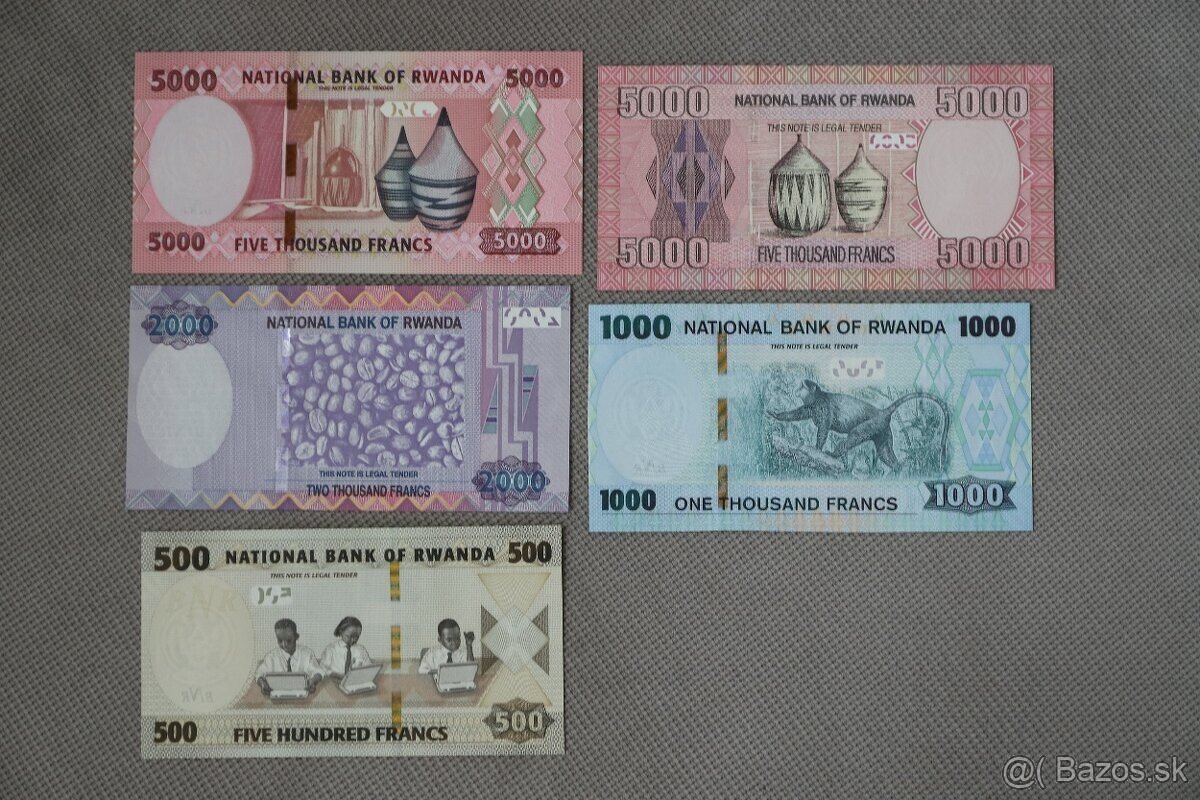 Unc bankovky Rwanda 5x - 2