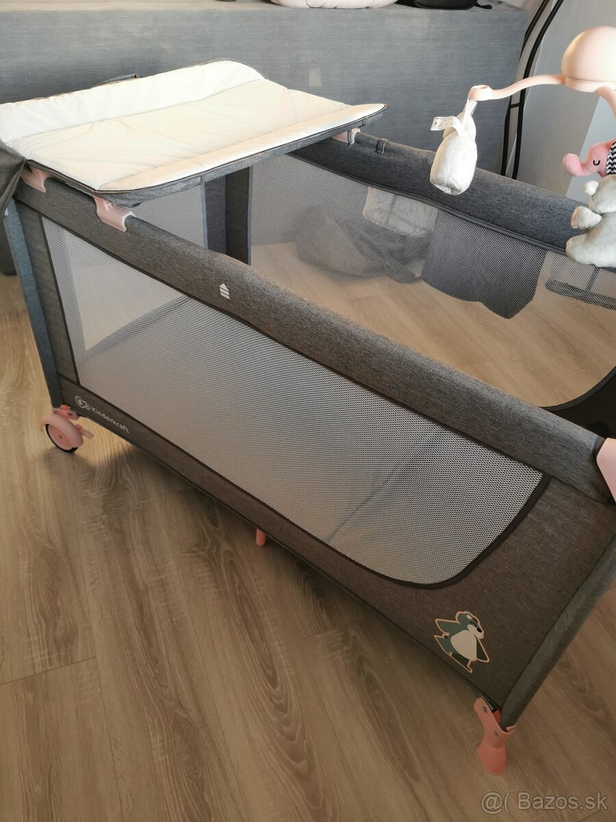 Cestovná postieľka Kinderkraft Joy Pink s komplet doplnkami - 2