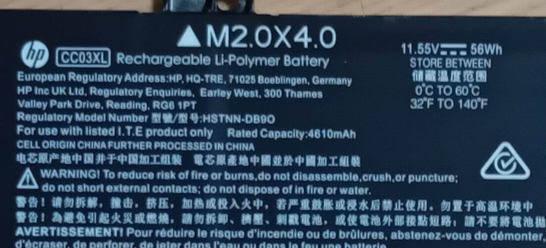 batéria HP CC03XL (11.55V / 56Wh) stav 90% - 2