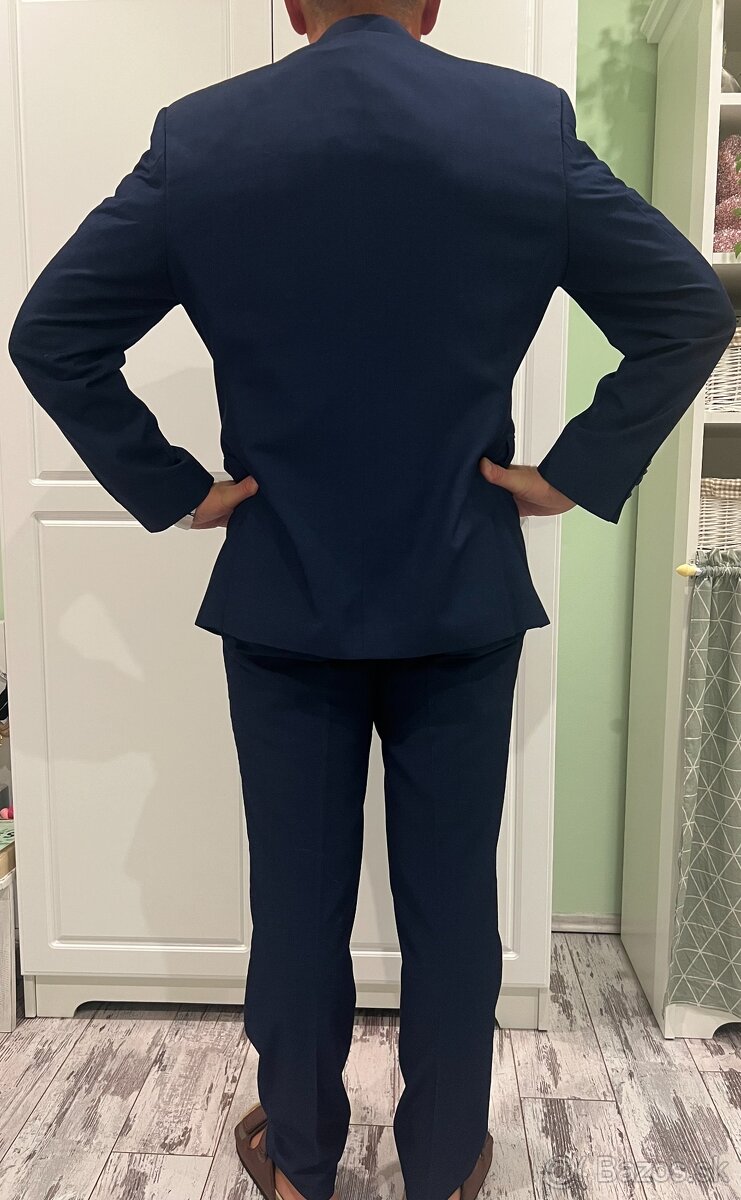 Pánsky modrý oblek veľkosť 46 - 2