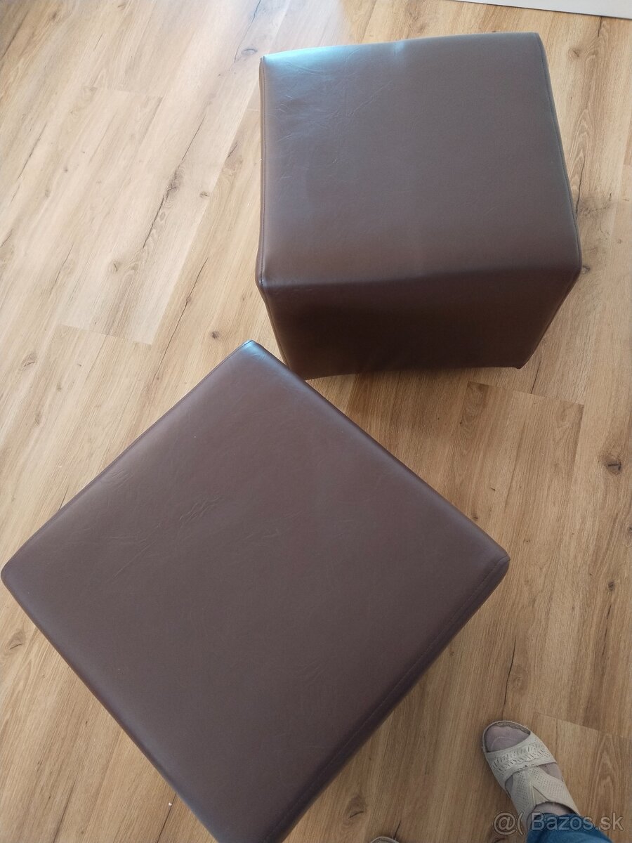 Kožené taburetky 2 ks - 2