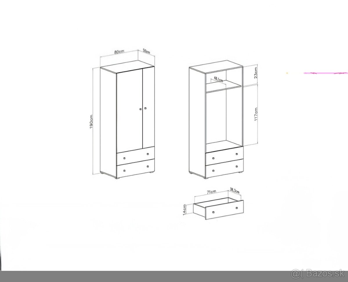 SKRIŇA 80x190x50cm - 2