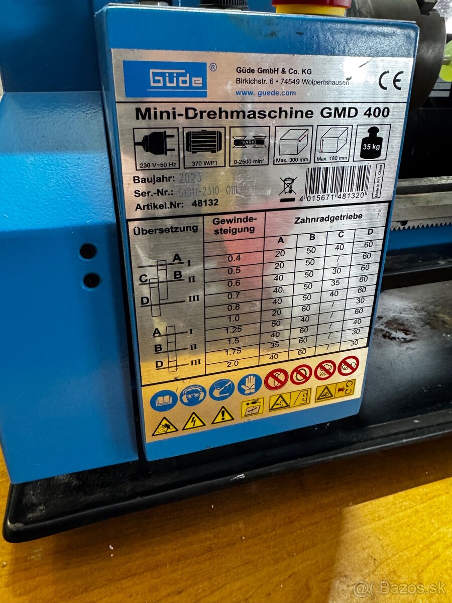 Sústruh Güde GMD 400 - 2