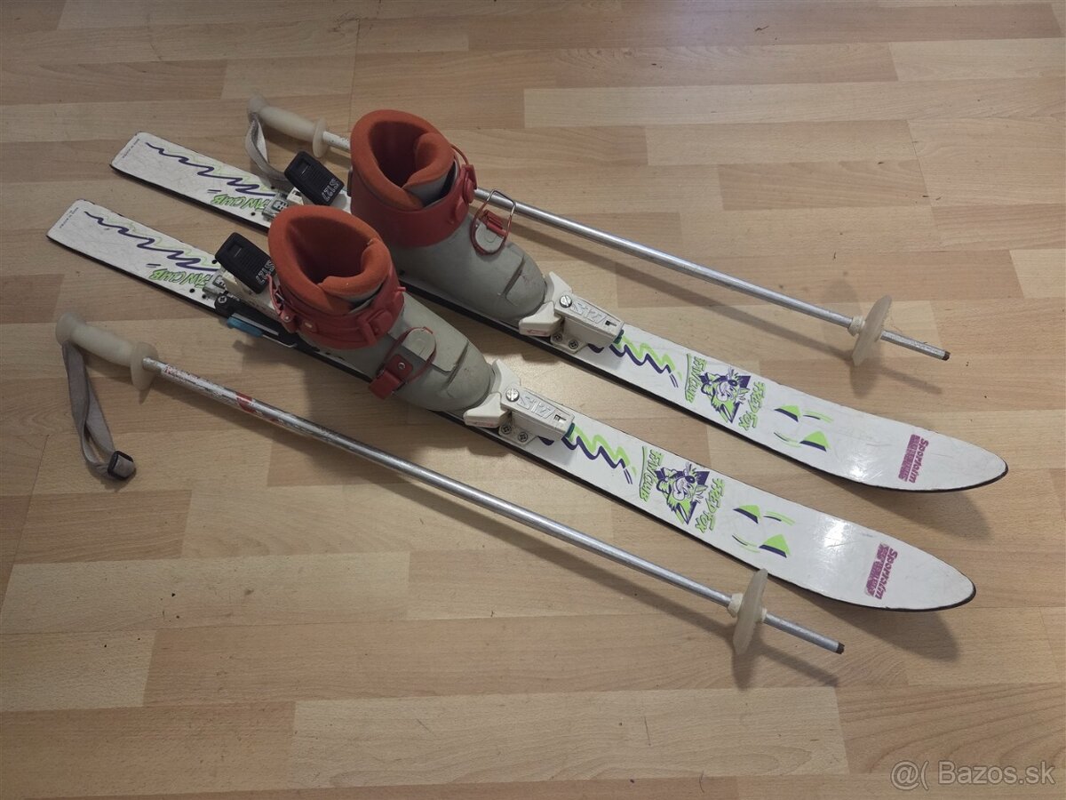 Detské lyže 100 cm s lyžiarkami - 2