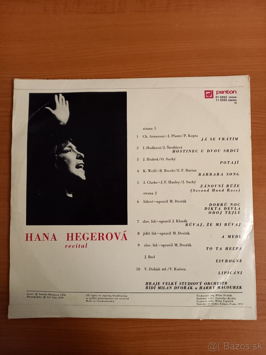 Predám LP Hana Hegerová Recitál - 2