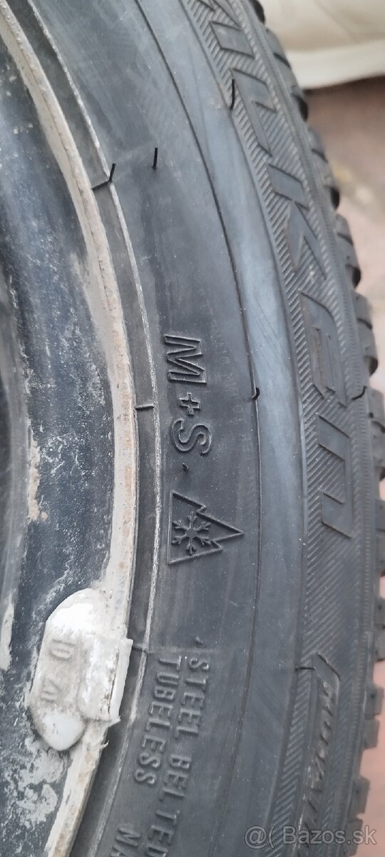 Plechové disky R14 4x100 + pneumatiky 165/65 R14 - 2