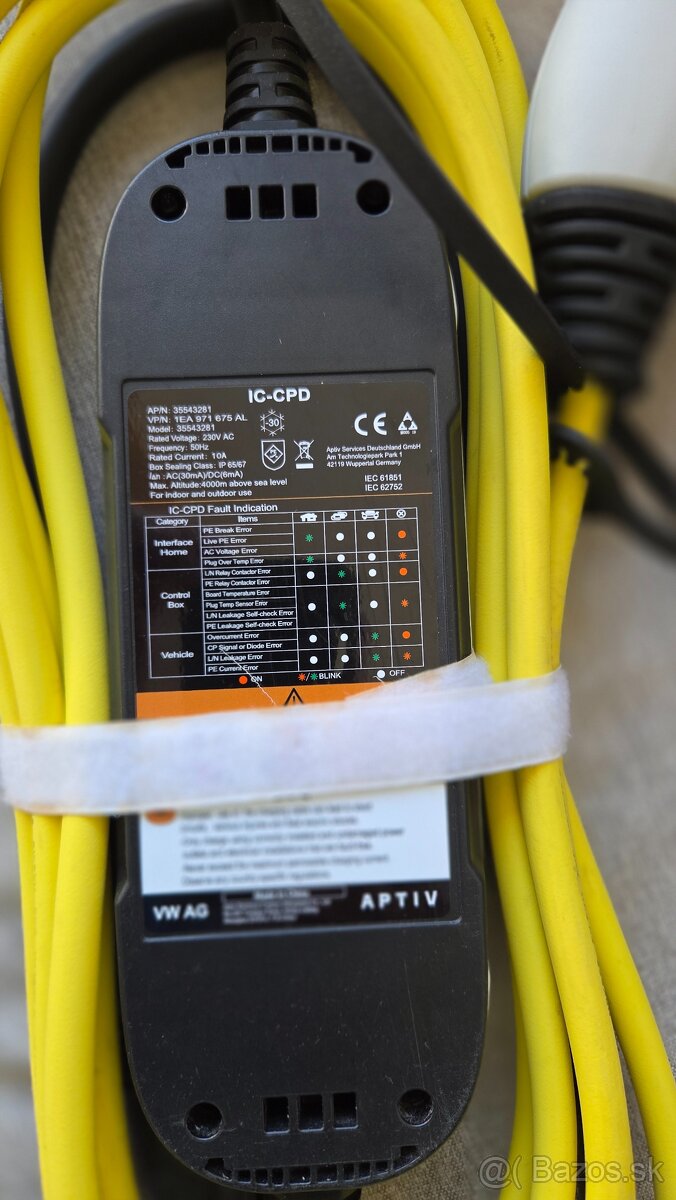 Originál VW nabíjací kábel Mode 2 / IC-CPD – Type 2, 230 V - 2