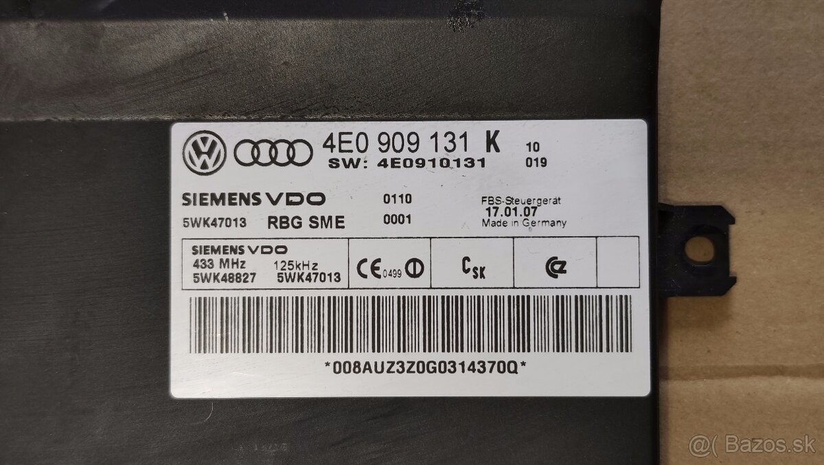 Audi A8 D3 keyless 4E0909131K - 2