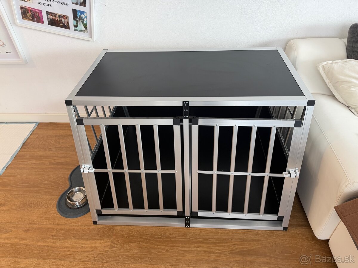 Tectake Dvojitá prepravka pre psov, bez priečky - 2