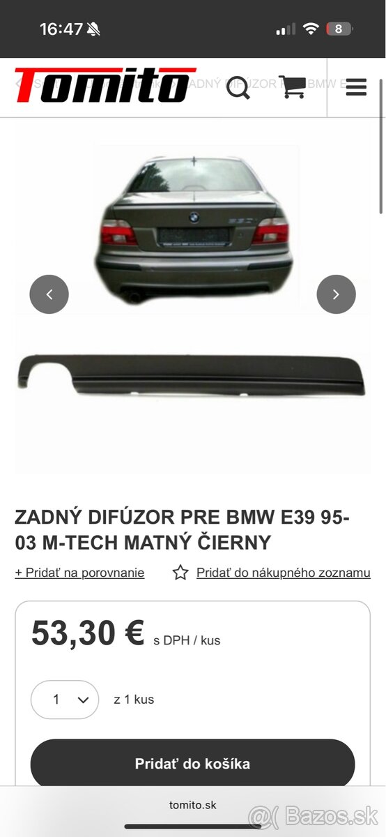 Zadný difúzor bmw e39 - 2