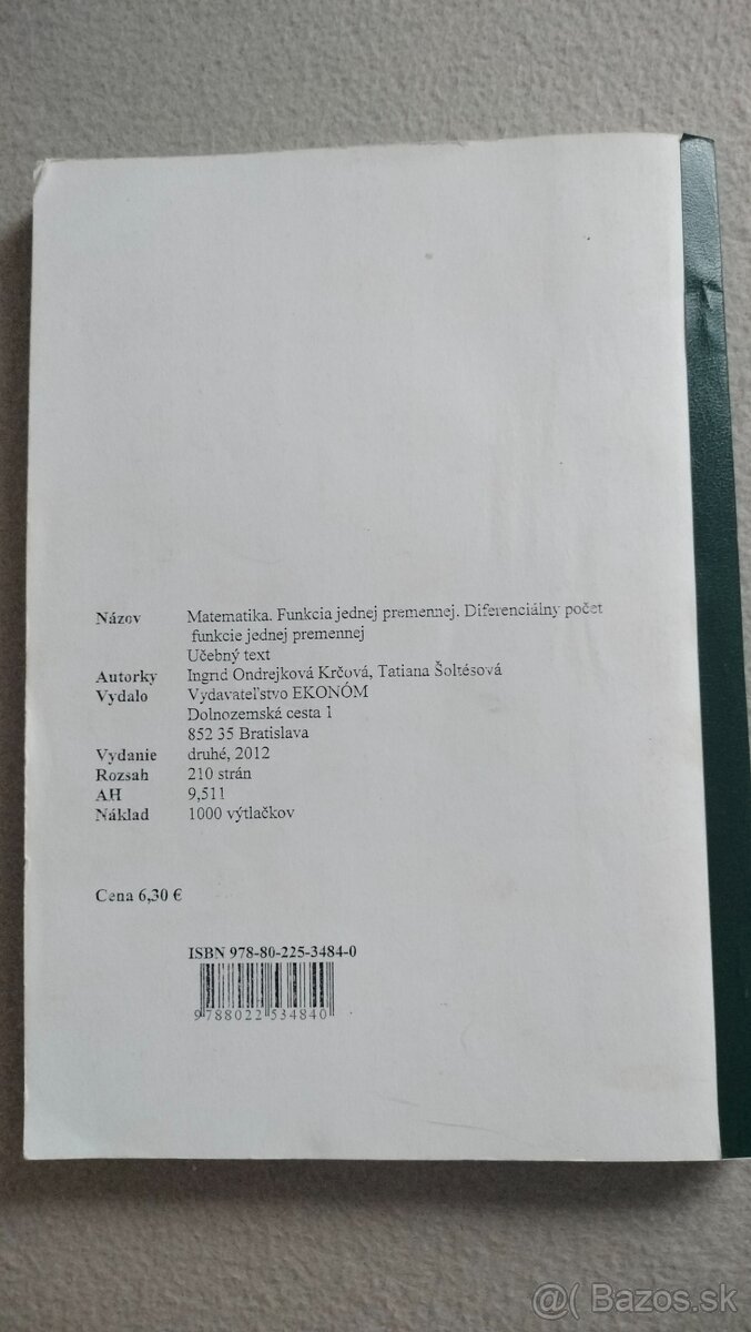 Matematika (učebný text) EU v BA - 2