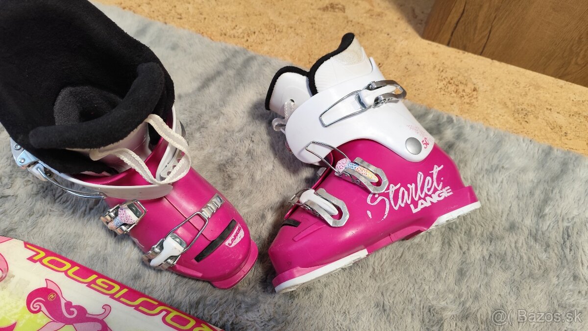 Lyže rossignol 93 cm, lyžiarky lange 215 mm - 2