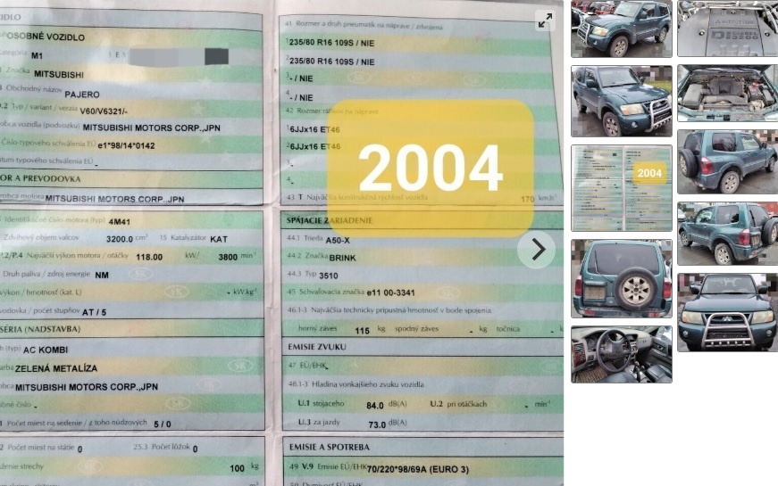 Mitsubishi Pajero 3.2 DI-D 2004 predám KAPOTA, NARAZNíK, MO - 2