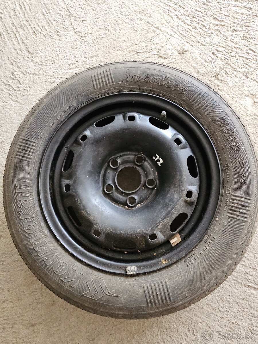 Plechové disky 14'' + letné pneu 165/70 R14
- 2